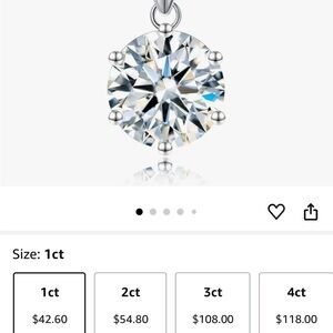 Elegant Sterling Silver Pendant With a Outstanding 1ct Moissanite Gem
